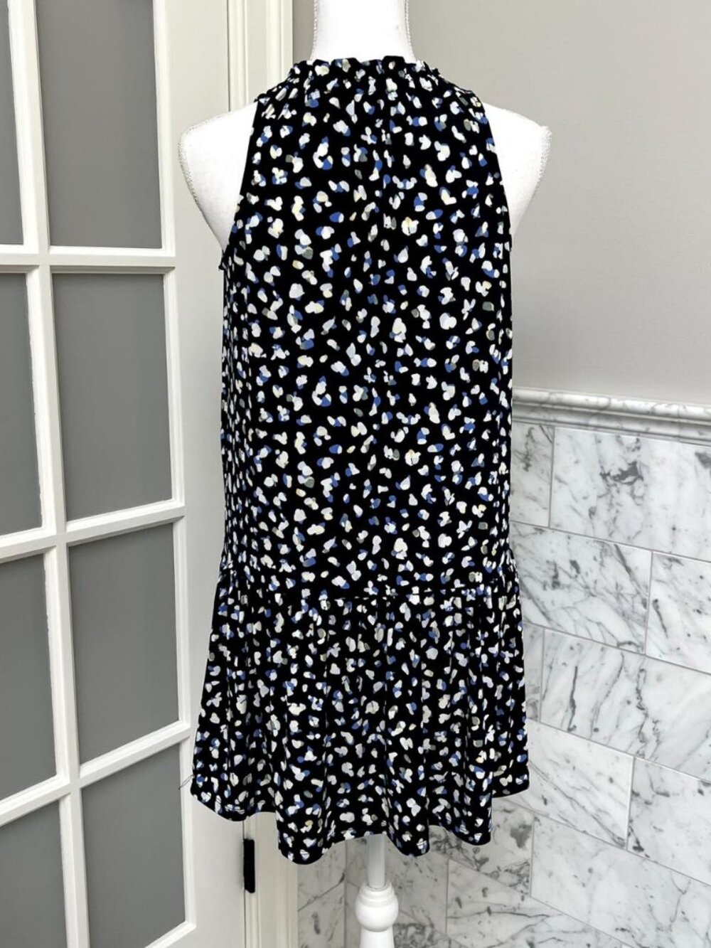 Blue Leopard Print Knit